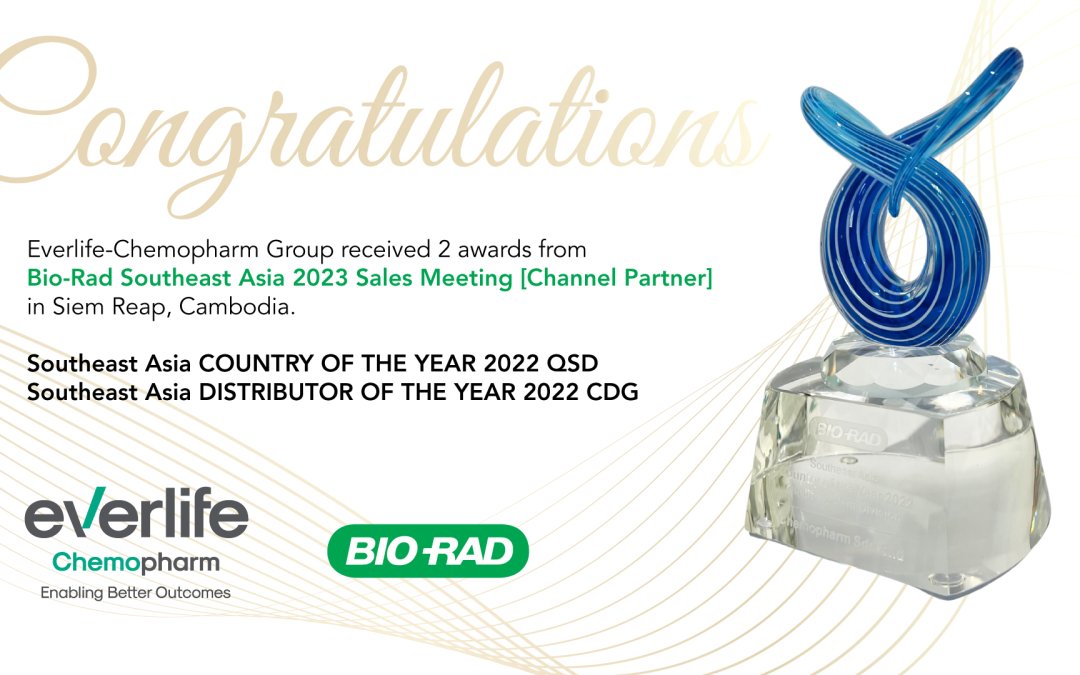 The Clinical Diagnostics division from Everlife-Chemopharm Group received two awards from Bio-Rad Southeast Asia 2023