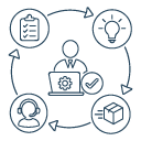 End to end project support icon